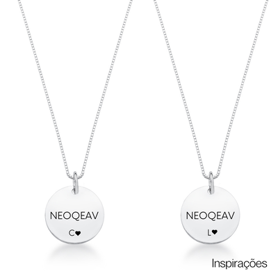 colar de prata medalha m personalizado glamour pratas prata 925 3