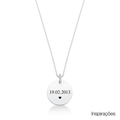 colar de prata medalha m personalizado glamour pratas prata 925 8