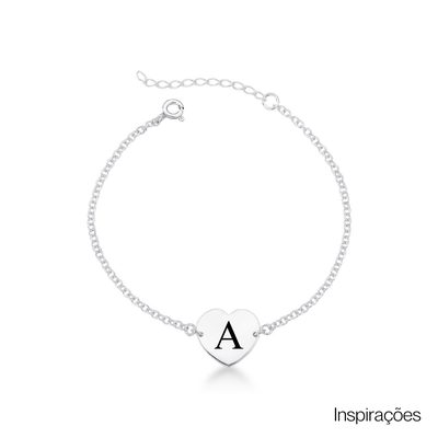 pulseira de prata personalizada coracao glamour pratas prata 925 2