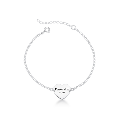 pulseira de prata personalizada coracao glamour pratas prata 925 4
