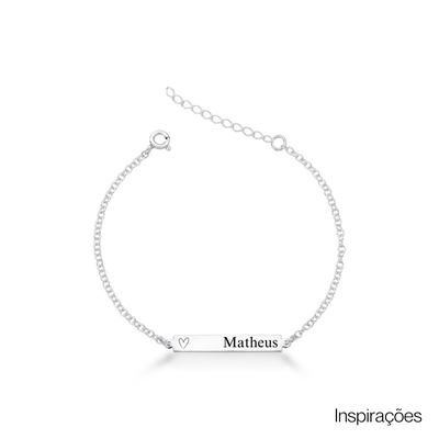pulseira de prata personalizada plaquinha glamour pratas prata 925