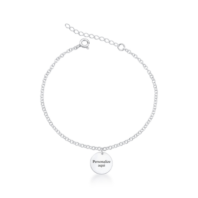 pulseira de prata personalizada medalha glamour pratas prata 925 3