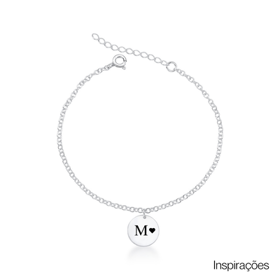 pulseira de prata personalizada medalha glamour pratas prata 925