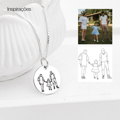 colar medalha m personalizado foto prata 925