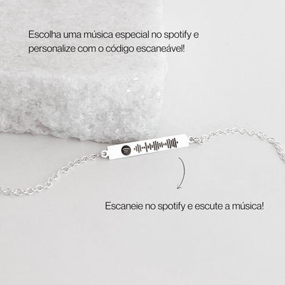 pulseira personalizada musica spotify prata 925 escaneavel codigo glamour pratas 1