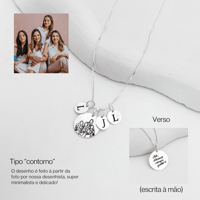 colar medalha personalizada foto e medalha mini prata 925 3