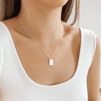 colar plaquinha personalizado prata 925 glamour pratas masculino e feminino 1