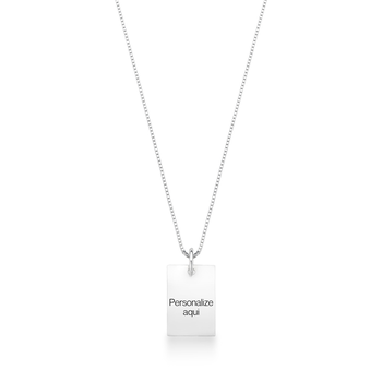colar plaquinha personalizado prata 925 glamour pratas masculino e feminino 1