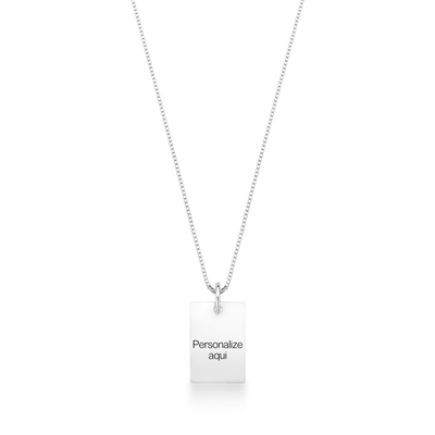 colar plaquinha personalizado prata 925 glamour pratas masculino e feminino 1