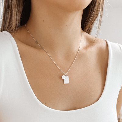 colar plaquinha e medalha mini personalizado prata 925 glamour pratas 5