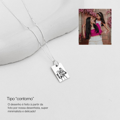 colar personalizado foto plaquinha prata 925 glamour pratas 2
