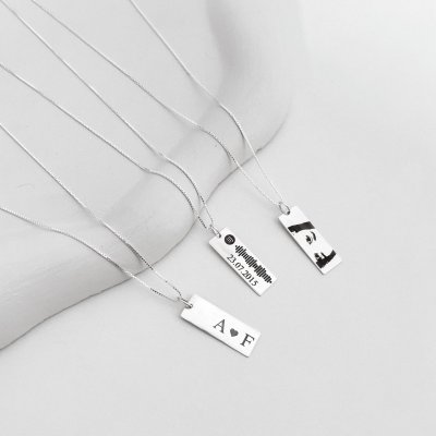 colar retangular personalizado prata 925 glamour pratas olhar spotify 3