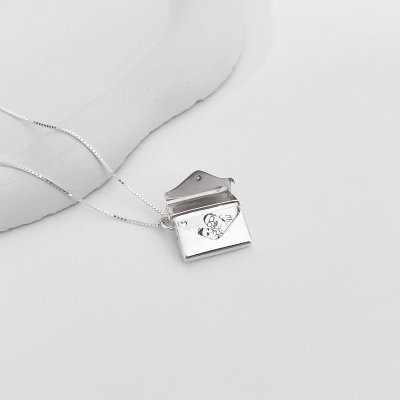 colar relicario prata 925 personalizado foto envelope carta 1