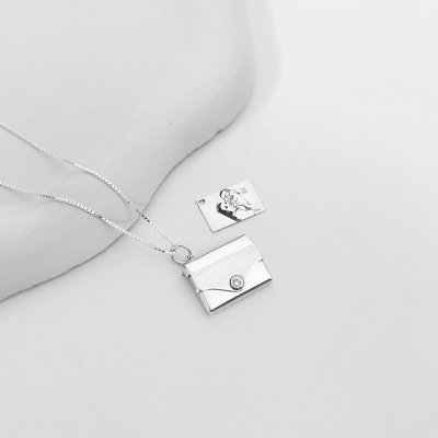 colar relicario prata 925 personalizado foto envelope carta 3