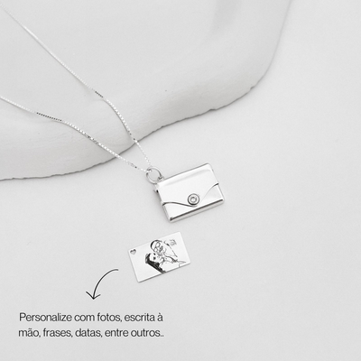 colar relicario prata 925 personalizado foto envelope carta 3