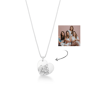 colar personalizado foto coracao prata 925