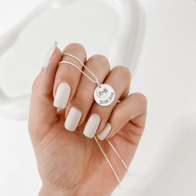 colar personalizado duas medalhas data prata 925 1