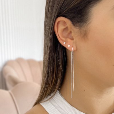 brinco fio passante costura em prata 925 glamour pratas 3