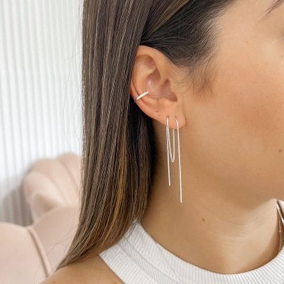 brinco fio passante costura em prata 925 glamour pratas 4