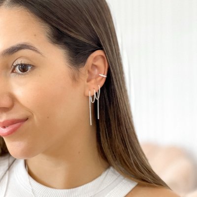 brinco fio passante costura em prata 925 glamour pratas 1