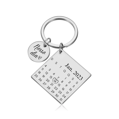 chaveiro personalizado foto calendario frase iniciais 1