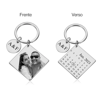 chaveiro personalizado foto calendario frase iniciais 2