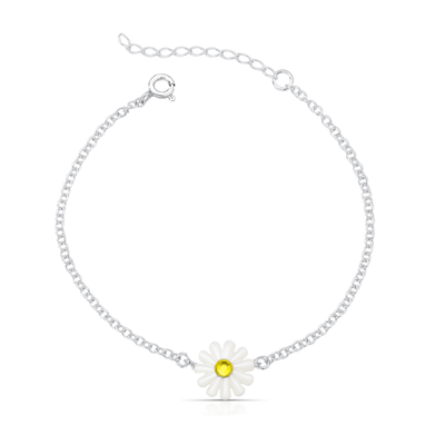 pulseira margarida flor prata 925 glamour pratas 2