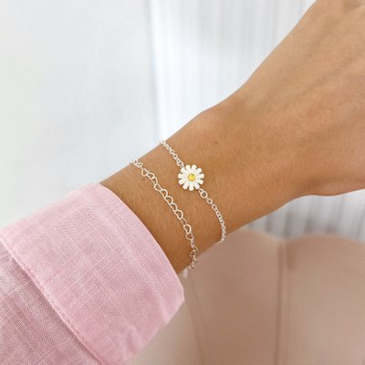 pulseira flor margarida madreperola em prata 925 glamour pratas 5