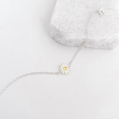 pulseira flor margarida madreperola em prata 925 glamour pratas 6