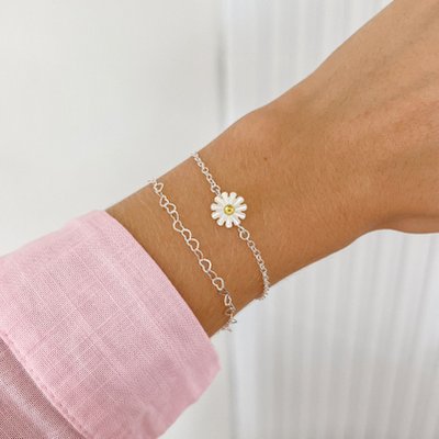 pulseira flor margarida madreperola em prata 925 glamour pratas 7