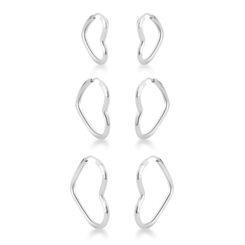 argola coracao lisa prata 925