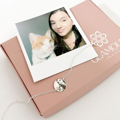 pulseira personalizada medalha m foto prata 925 glamour pratas 2