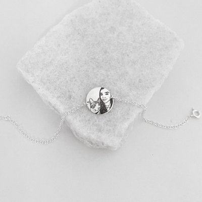 pulseira personalizada medalha m foto prata 925 glamour pratas 3