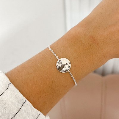 pulseira personalizada medalha m foto prata 925 glamour pratas 1