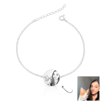 pulseira personalizada medalha m foto prata 925 glamour pratas 1