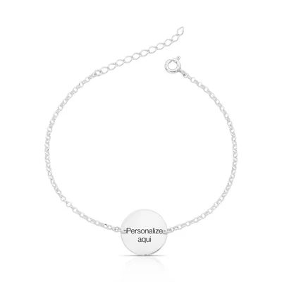 pulseira medalha m personalizada nome frase inicial prata 925 1
