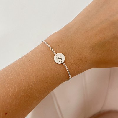 pulseira medalha p inicial personalizada letra frase prata 925 1