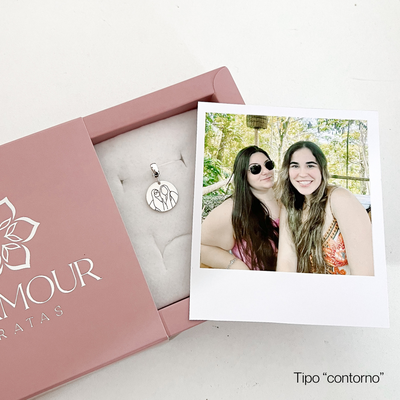 berloque personalizado foto medalha prata 925 glamour pratas 2