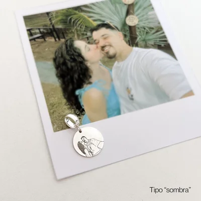 berloque personalizado foto medalha prata 925 glamour pratas 1