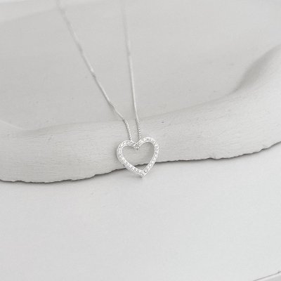 colar coracao vazado cravejado prata 925 glamour pratas 3