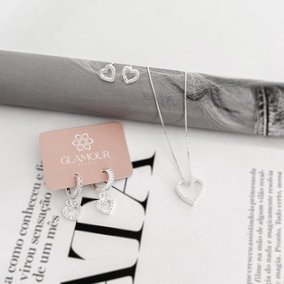 colar coracao vazado cravejado prata 925 glamour pratas 4