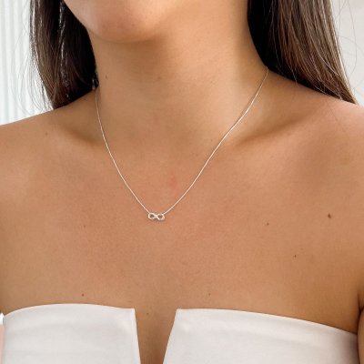 colar infinito zirconias prata 925 glamour pratas 3
