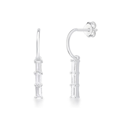 brinco meia argola zirconias prata 925 1