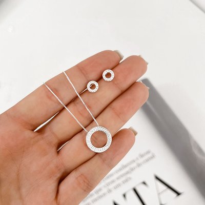 brinco circulo vazado cravejado prata 925 2