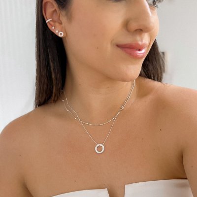 brinco circulo vazado cravejado prata 925 4