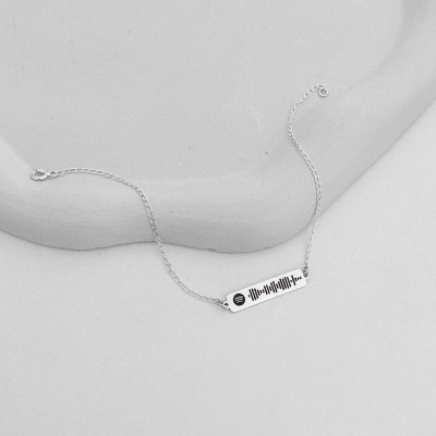 pulseira spotify personalizada prata 925 masculina e feminina glamour pratas 1