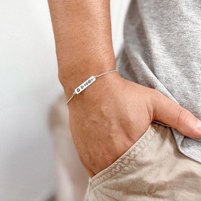 pulseira spotify personalizada prata 925 masculina e feminina glamour pratas 4