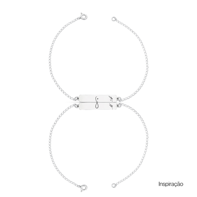 pulseira kit casal personalizada prata 925 glamour pratas 3