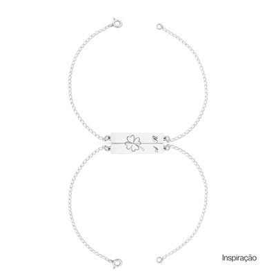 pulseira kit casal personalizada prata 925 glamour pratas 4