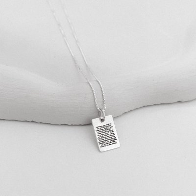 colar plaquinha oracao pai nosso e cruz masculino feminino prata 925 glamour pratas 1